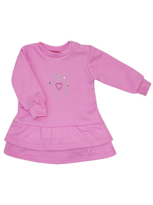 Платье "Базовый ассортимент" с котиком - Размер 80 - Цвет розовый - Картинка #3