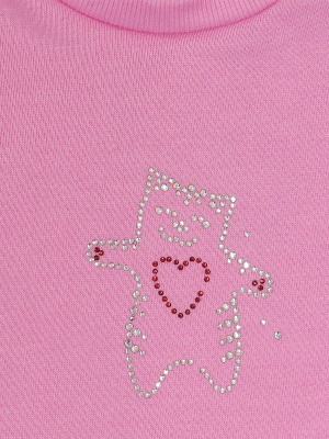 Платье "Базовый ассортимент" с котиком - Размер 80 - Цвет розовый - Картинка #4